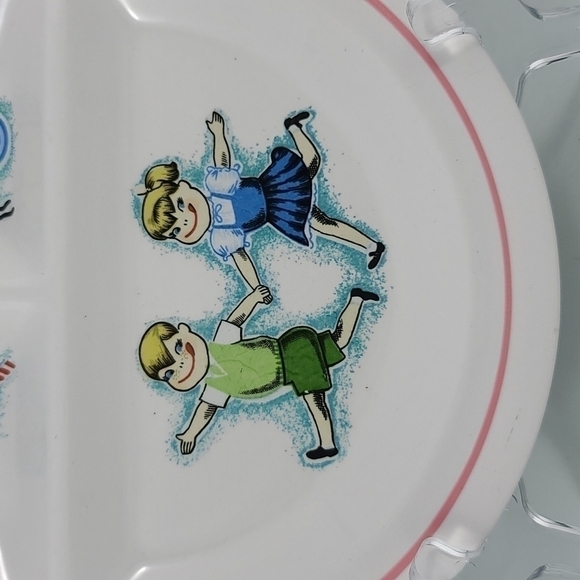 rare 1960s YUM-EE-YUM Imports Inc Japan Children's Divided Plate - Picture 4 of 9